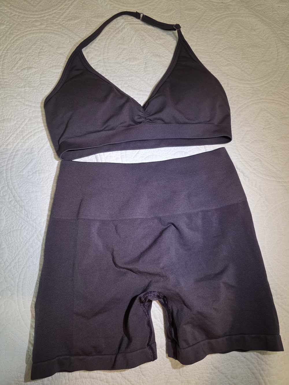 Alphalete Deep Purple Athletic Shorts And Sports Bra Set Size Small